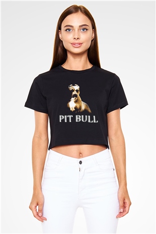 Köpek Siyah Crop Top Tişört