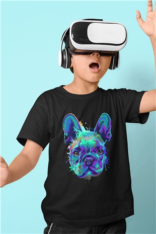 Köpek Siyah Unisex Çocuk Tişört