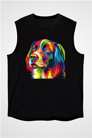 Köpek Siyah Unisex Kolsuz Tişört