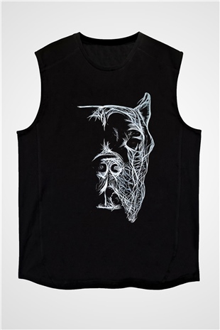 Köpek Siyah Unisex Kolsuz Tişört