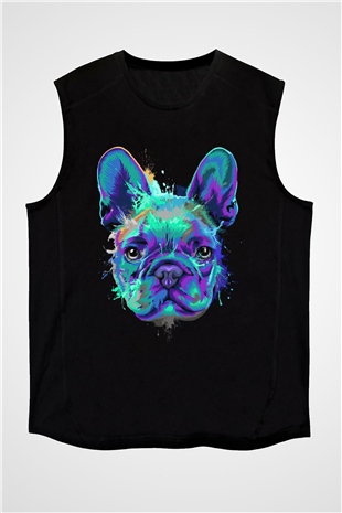 Köpek Siyah Unisex Kolsuz Tişört