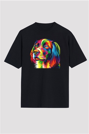 Köpek Siyah Unisex Oversize Tişört T-Shirt