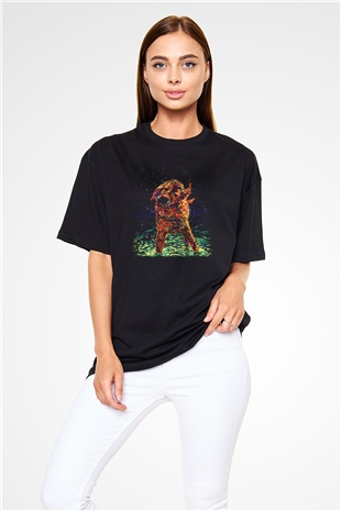 Köpek Siyah Unisex Oversize Tişört T-Shirt