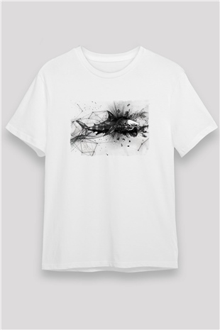 Köpekbalığı Beyaz Unisex Tişört T-Shirt - TişörtFabrikası