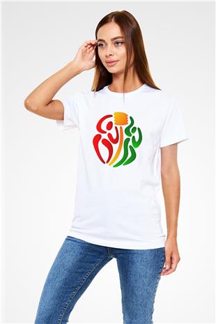 Korfbol Baskılı Unisex Beyaz Tişört - Tshirt