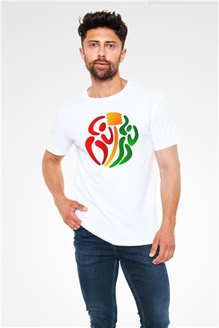 Korfbol Baskılı Unisex Beyaz Tişört - Tshirt