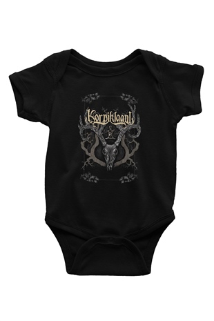 Korpiklaani Baskılı Siyah Bebek Body - Zıbın