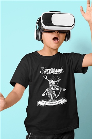 Korpiklaani Baskılı Siyah Unisex Çocuk Tişört
