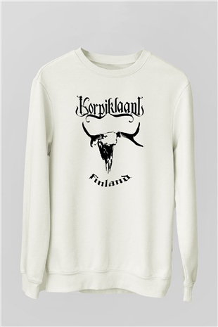 Korpiklaani Beyaz Unisex Sweatshirt