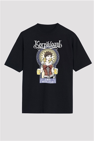 Korpiklaani Siyah Unisex Oversize Tişört T-Shirt