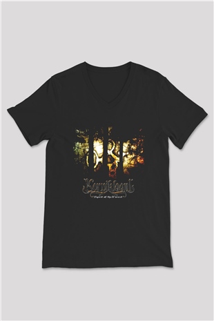 Korpiklaani Siyah Unisex V Yaka Tişört T-Shirt