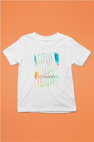 Koşu Baskılı Unisex Beyaz Çocuk Tişört - Tshirt