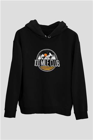 Koşu - Running Baskılı Unisex Siyah Hoodie