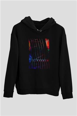 Koşu - Running Baskılı Unisex Siyah Hoodie