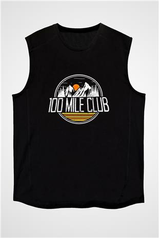 Koşu - Running Baskılı Unisex Siyah Kolsuz Tişört