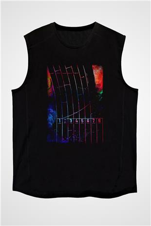 Koşu - Running Baskılı Unisex Siyah Kolsuz Tişört