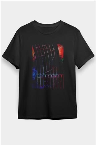 Koşu - Running Baskılı Unisex Siyah Tişört - Tshirt