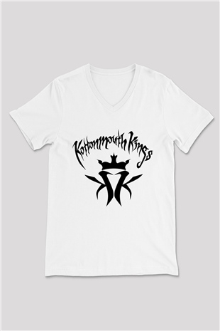 Kottonmouth Kings Beyaz Unisex V Yaka Tişört T-Shirt