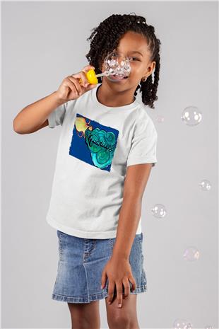 Kova Burcu Baskılı Beyaz Unisex Beyaz Çocuk Tişört - Tshirt