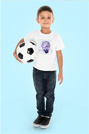Kova Burcu Baskılı Beyaz Unisex Beyaz Çocuk Tişört - Tshirt