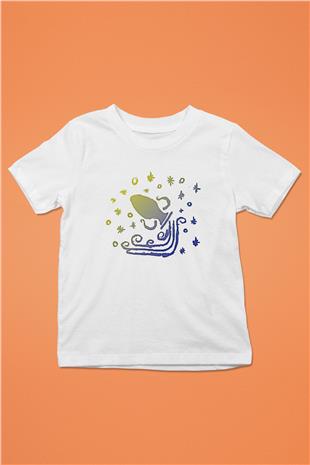 Kova Burcu Baskılı Beyaz Unisex Beyaz Çocuk Tişört - Tshirt