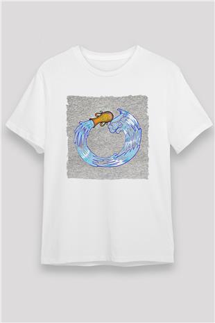 Kova Burcu Unisex Baskılı Beyaz Tişört - Tshirt