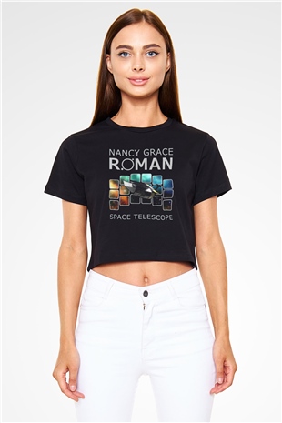 Kozmolog Siyah  Crop Top Tişört