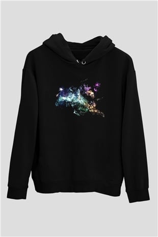Kozmolog Siyah Unisex Kapşonlu Sweatshirt