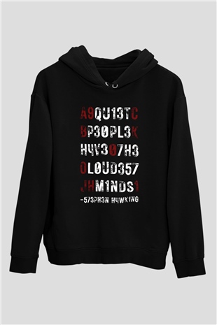 Kozmolog Siyah Unisex Kapüşonlu Sweatshirt