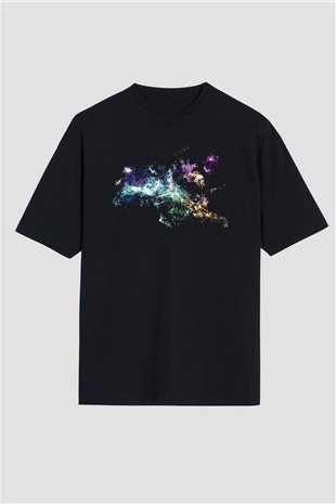 Kozmolog Siyah Unisex Oversize Tişört T-Shirt