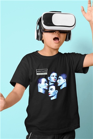Kraftwerk Baskılı Siyah Unisex Çocuk Tişört