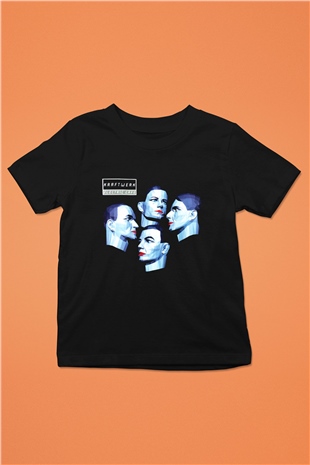 Kraftwerk Baskılı Siyah Unisex Çocuk Tişört
