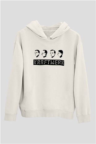 Kraftwerk Beyaz Unisex Kapşonlu Sweatshirt