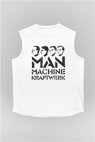 Kraftwerk Beyaz Unisex Kolsuz Tişört