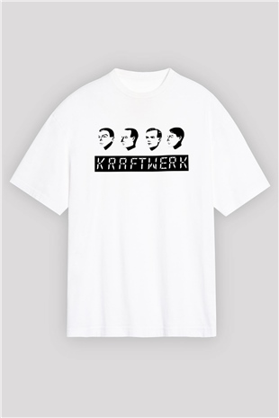 Kraftwerk Beyaz Unisex Oversize Tişört T-Shirt