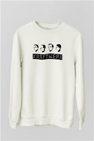 Kraftwerk Beyaz Unisex Sweatshirt