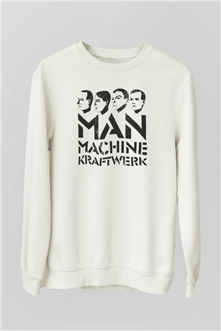 Kraftwerk Beyaz Unisex Sweatshirt