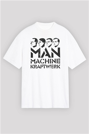 Kraftwerk Beyaz Oversize Tişört Oversize T-shirt - TişörtFabrikası