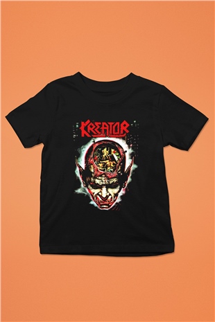 Kreator Baskılı Siyah Unisex Çocuk Tişört