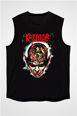 Kreator Siyah Unisex Kolsuz Tişört
