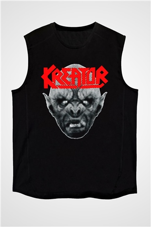 Kreator Siyah Unisex Kolsuz Tişört