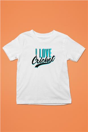 Kriket Baskılı Unisex Beyaz Çocuk Tişört - Tshirt