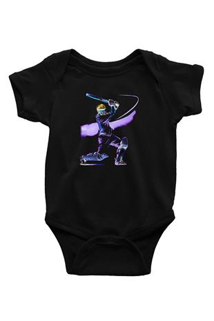 Kriket - Cricket Baskılı Unisex Siyah Bebek Body - Zıbın