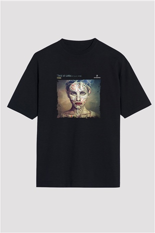 KSHMR Baskılı Unisex Oversize Siyah Tişört
