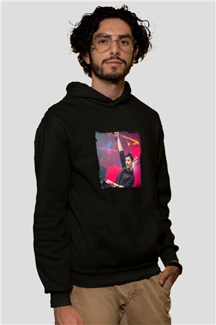 KSHMR Baskılı Unisex Siyah Hoodie