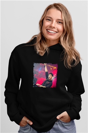 KSHMR Baskılı Unisex Siyah Hoodie
