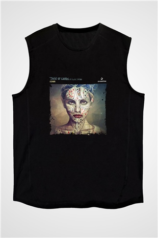KSHMR Baskılı Unisex Siyah Kolsuz Tişört