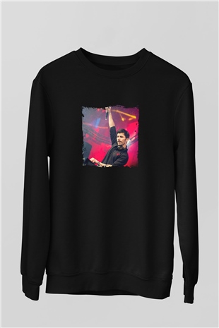 KSHMR Baskılı Unisex Siyah Sweatshirt