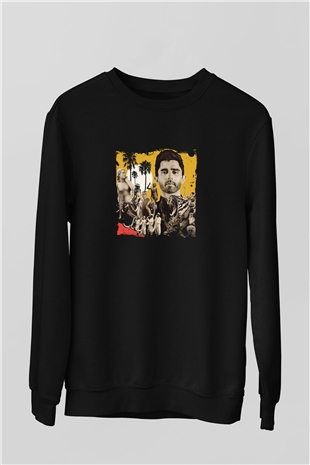 KSHMR Baskılı Unisex Siyah Sweatshirt