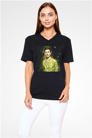 KSHMR Siyah Unisex V Yaka Tişört